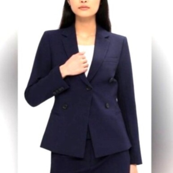 ARGENT Crossover Blazer Size 4 in Performance Cotton Navy - Picture 8 of 8